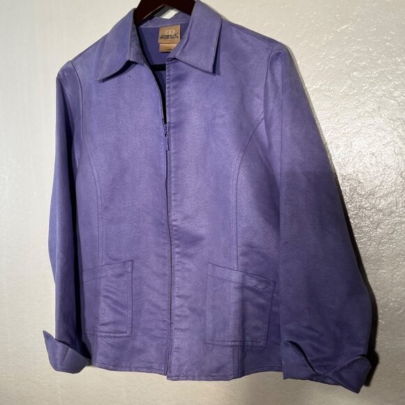 Gabrielle Rohde-Royce Womens Lavender Zip-Up Jacket Size L Lightweight Soft Fini - Picture 5 of 15